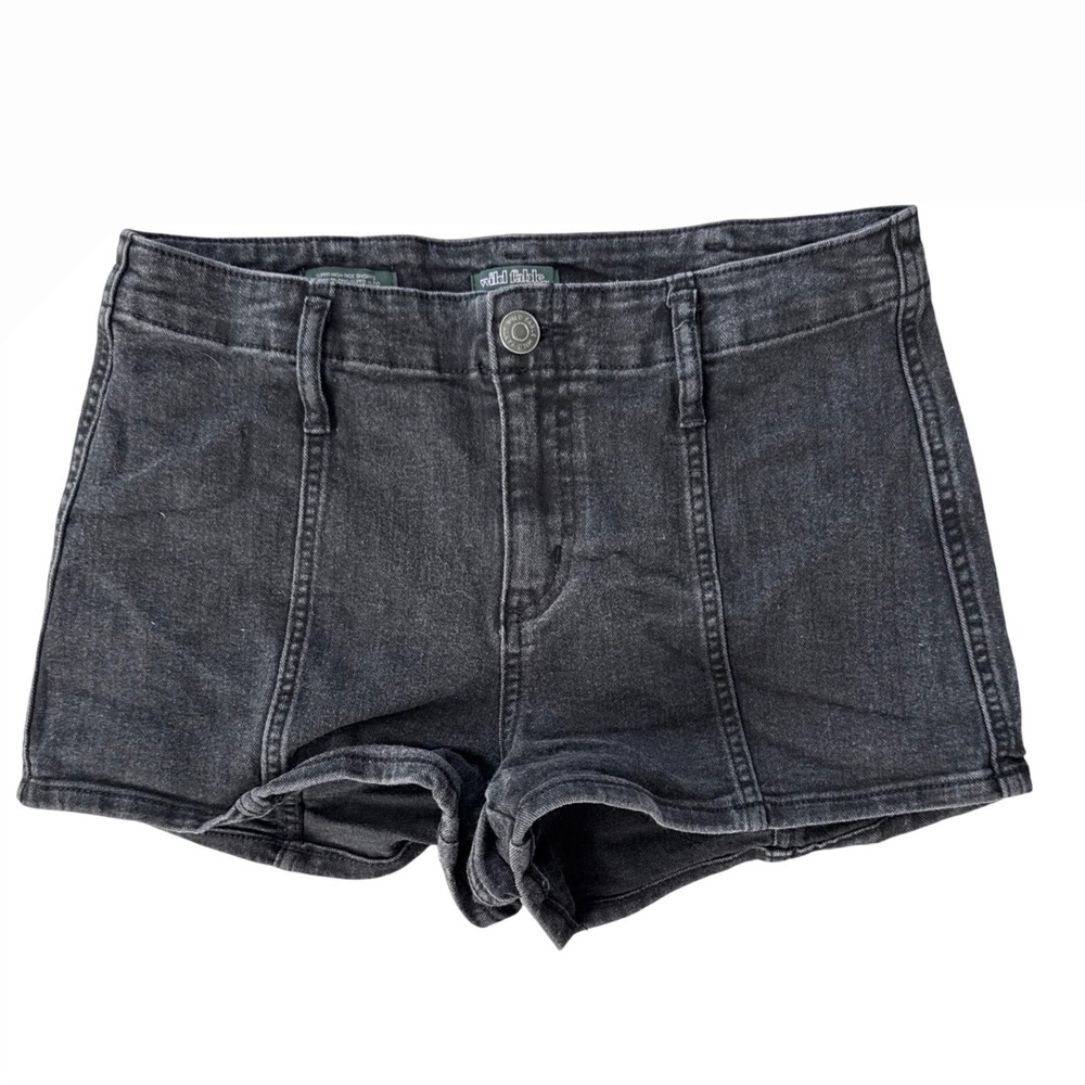 Wild Fable Womens Black Wash Denim Super High Rise Shorts Size 6